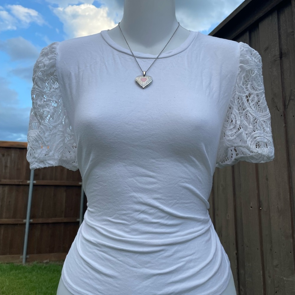 Classy white lace blouse